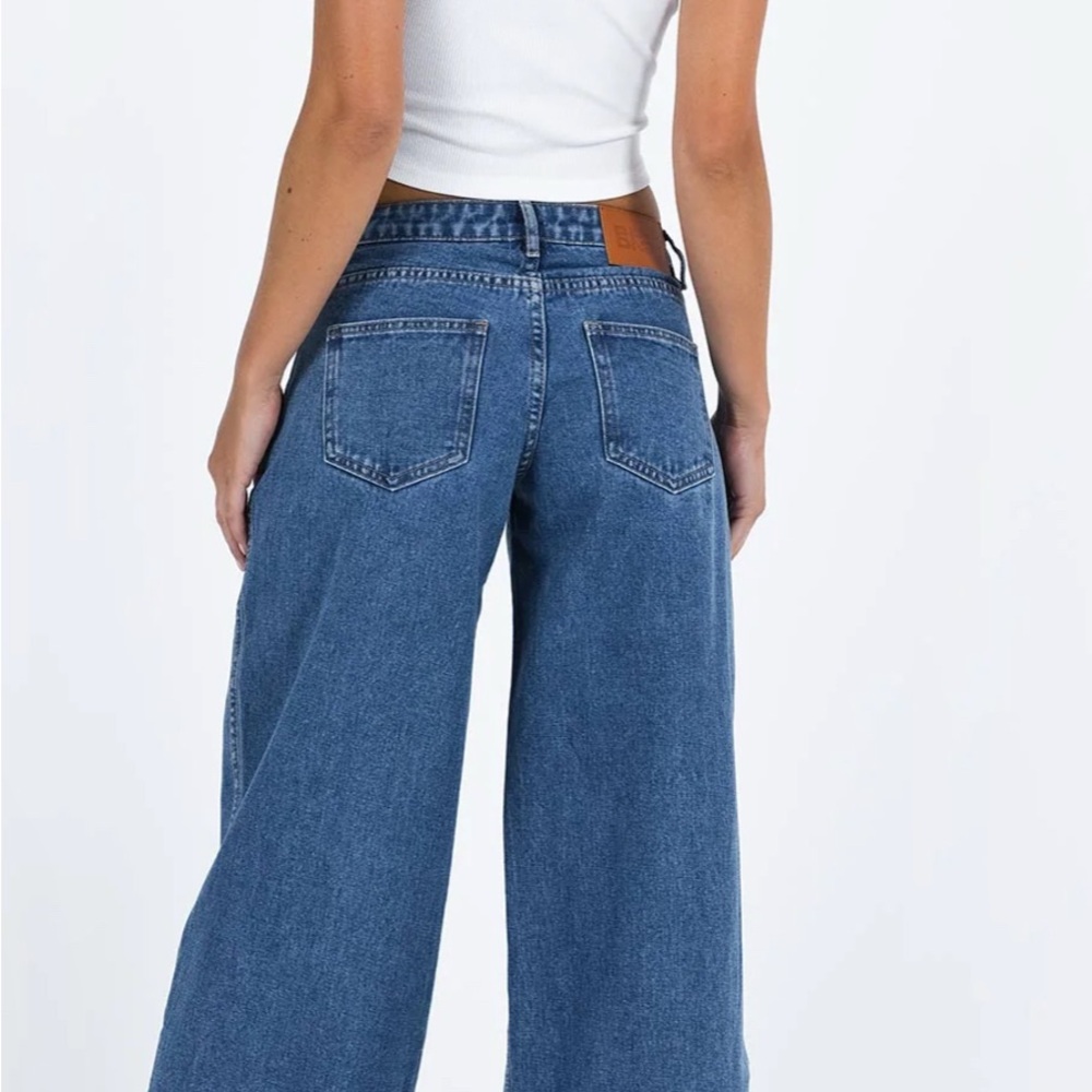 Princess Polly Classic Blue Wide-Leg Women's Jeans
